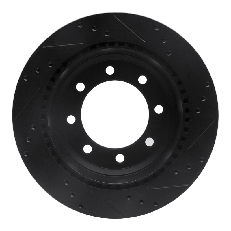 Ford E-150 Brake Rotor (1) - Rear Left - R1 Concepts - Drilled & Slotted - Black - `08-`25